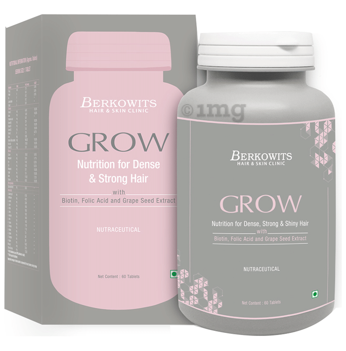 Berkowits Grow Nutrition with Biotin, Folic Acid & Grape Seed Extract Tablet