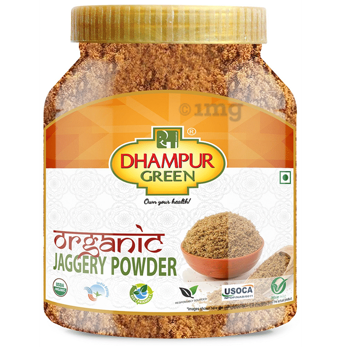 Dhampur Green Certified Organic Jaggery Natural Sweetener | Non-GMO & Gluten Free | Powder