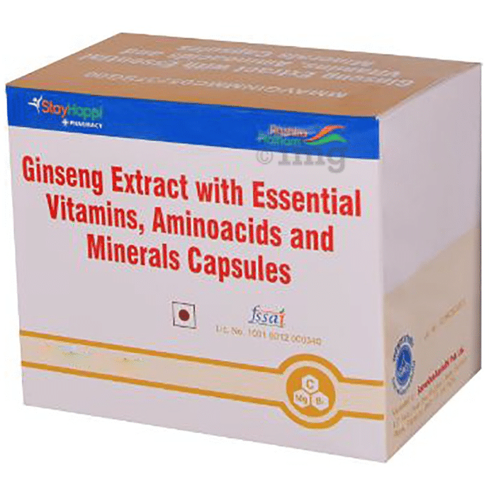 StayHappi Ginseng Extract with Essential Vitamins, Aminoacids and Minerals Capsule