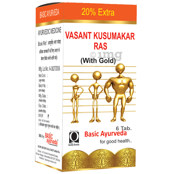Basic Ayurveda Vasant Kusumakar Ras with Gold