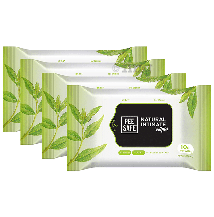 Pee Safe Natural Intimate Wipe (10 Each)