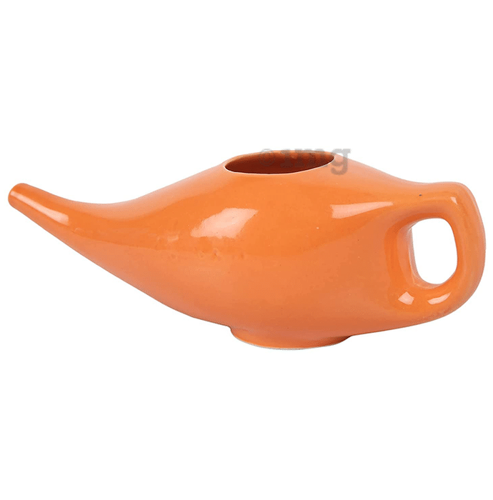 Paxmax Porcelain Ceramic Neti Pot Orange