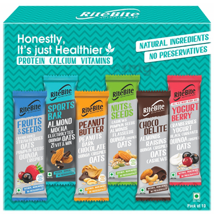 RiteBite Nutrition Bar with 4gm Protein Assorted
