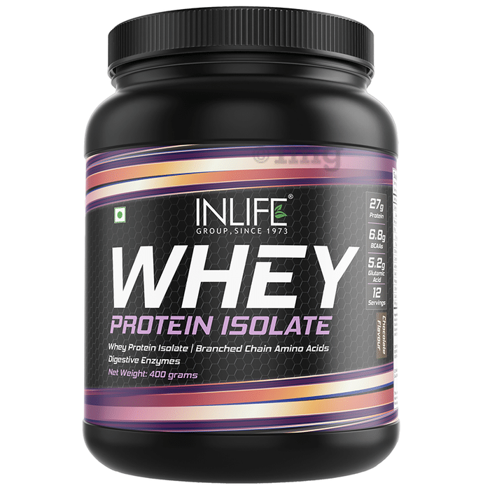 Inlife Whey Protein Isolate Powder with Digestive Enzymes | For Muscle Recovery & Weight Management | Flavour Chocolate