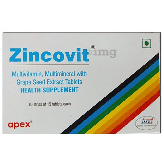 Zincovit Tablet: Buy strip of 15 tablets at best price in India | 1mg