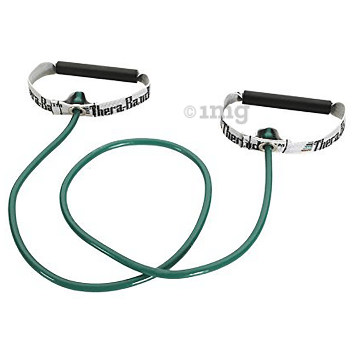 Theraband Resistance Tubing with Soft Grip Handles Green