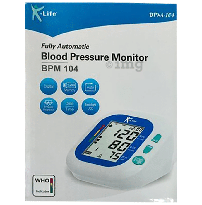 K-Life BPM 104 Fully Automatic Blood Pressure Monitor White
