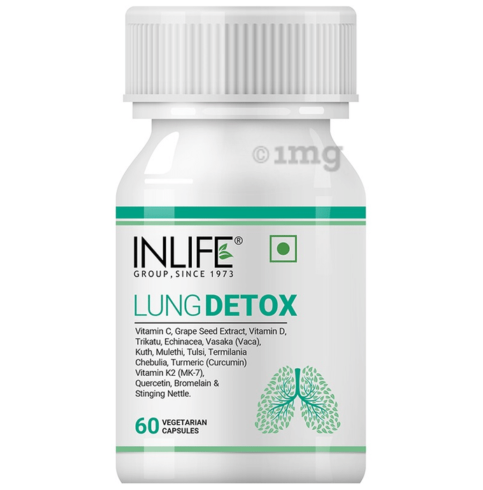 Inlife Lung Detox Vegetarian Capsule with Turmeric, Mulethi & Tulsi