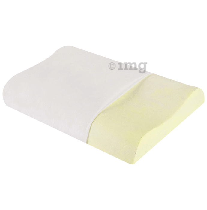 The White Willow Contour Cervical Orthopedic Memory Foam Pillow Standard Off White