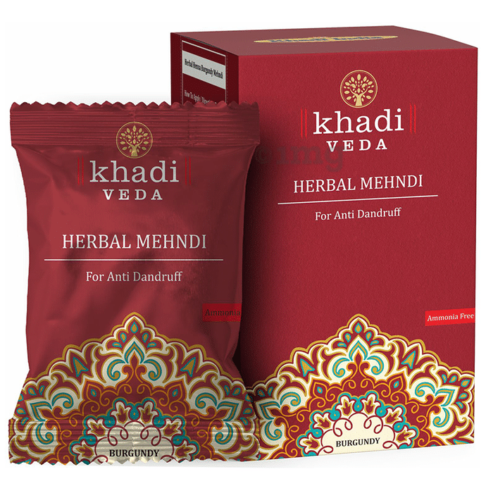 Khadi Veda Burgundy Herbal Mehndi (20gm Each) for Anti Dandruff