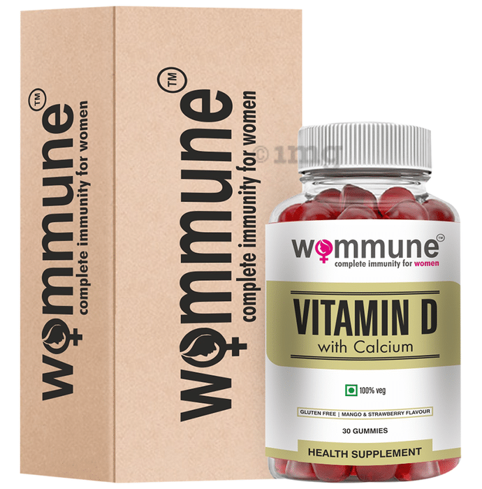Wommune Vitamin D with Calcium Gummies Mango & Strawberry