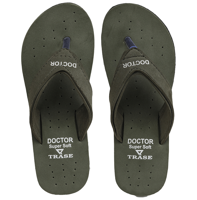 Trase Doctor Ortho Slippers for Women & Girls Light weight, Soft Footbed with Flip Flops 8 UK Olive Green