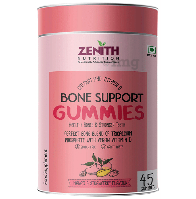 Zenith Nutrition Calcium and Vitamin D Bone Support Gummies Mango & Strawberry
