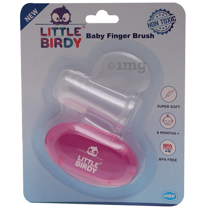 Little Birdy Baby Finger Brush Pink 6 Months +