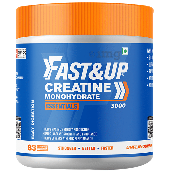 Fast&Up Creatine Monohydrate Essentials | Boosts Energy, Strength & Performance | Unflavoured