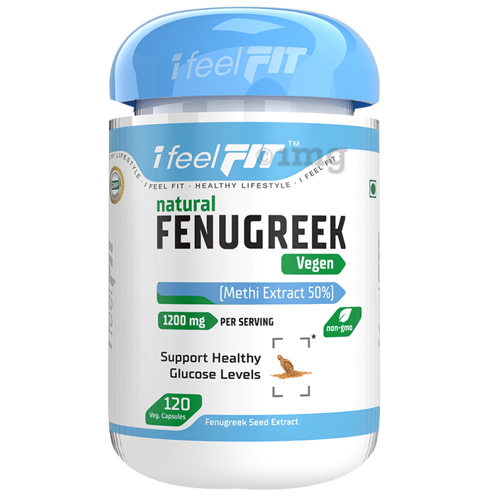 iFeelFIT Natural Fenugreek (Methi Extract 50%) 1200mg Veg. Capsule