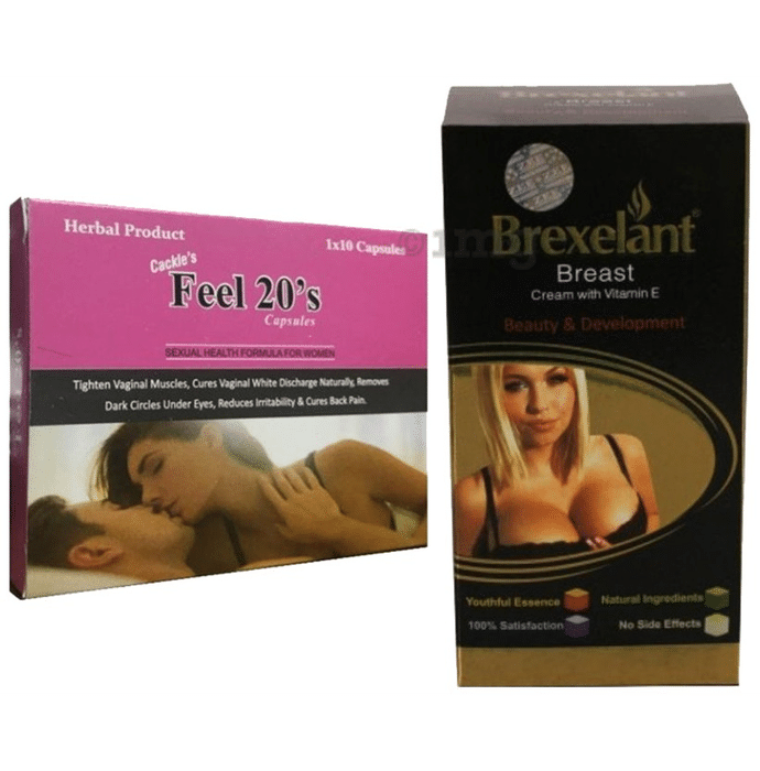 Cackle's Combo Pack of Feel 20's (10 Capsule) and Brexelant Breast Cream 60gm