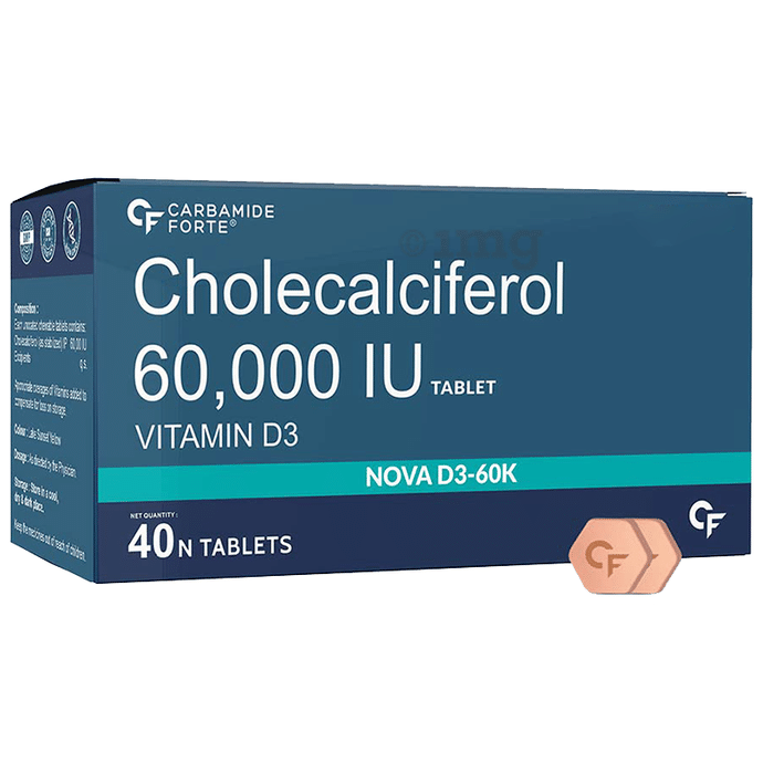 Carbamide Forte Cholecalciferol (Vitamin D) 60,000IU | For Immunity, Bones, Muscles & Joints | Tablet