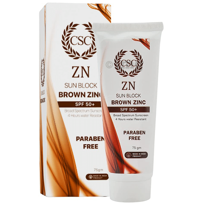 CSC ZN Sun Block Brown Zinc Cream SPF 50+