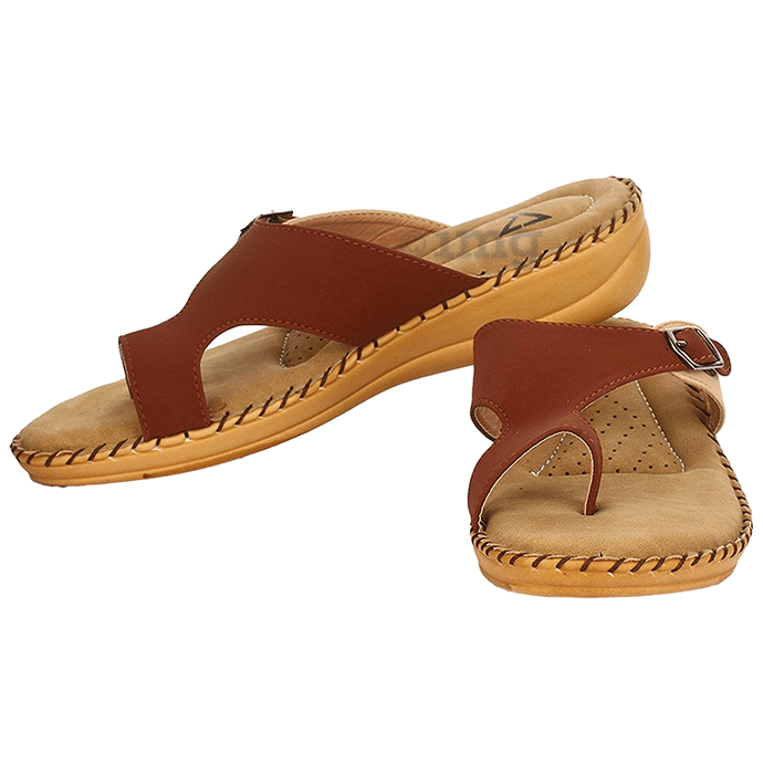 Trase Doctor Ortho Slippers for Women & Girls Light weight, Soft Footbed with Flip Flops 6 UK Beige & Maroon
