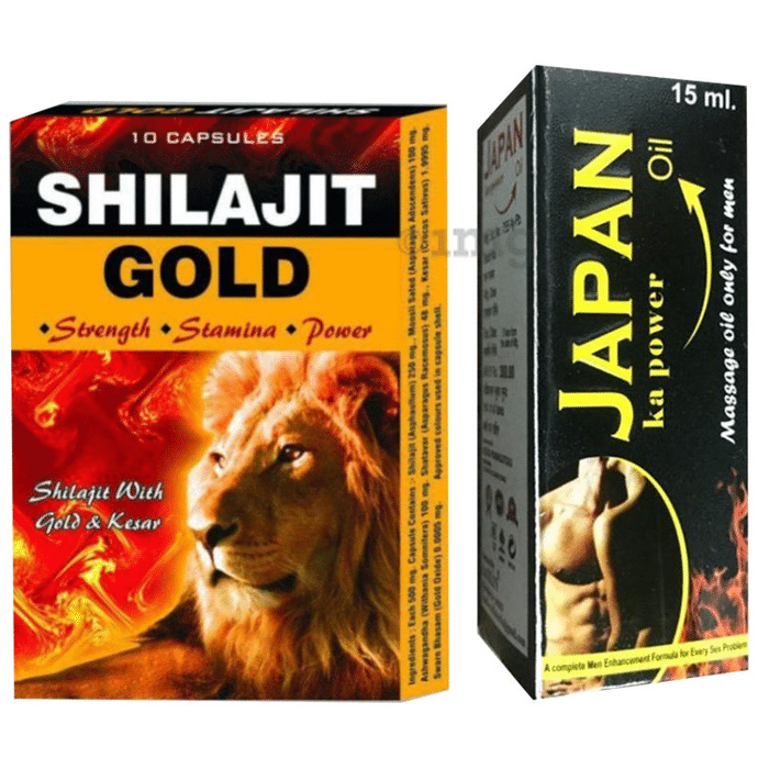 Cackle's Combo Pack of Shilajit Gold 10 Capsule & Japan Ka Power Oil 15ml
