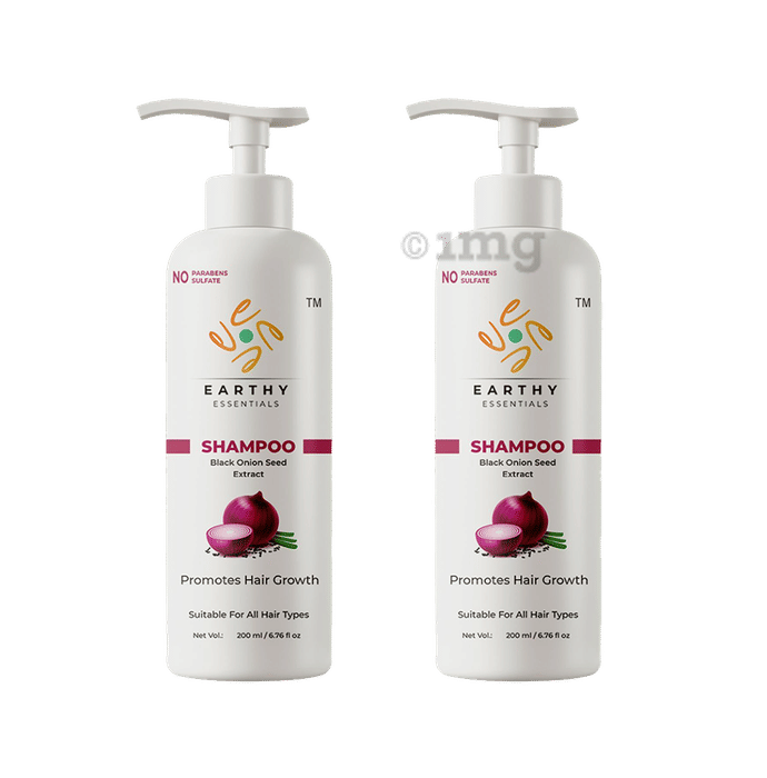 Earthy Essentials Black Onion Seed Extract Shampoo (200ml Each) Buy combo pack of 2 bottles at