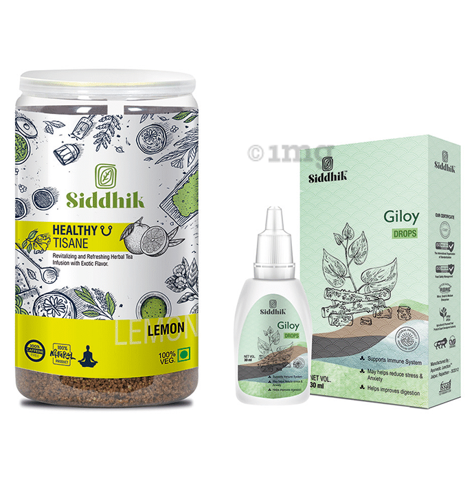 Siddhik Combo Pack of Healthy Tisane Lemon Tea (250gm) and Giloy Drop (30ml)