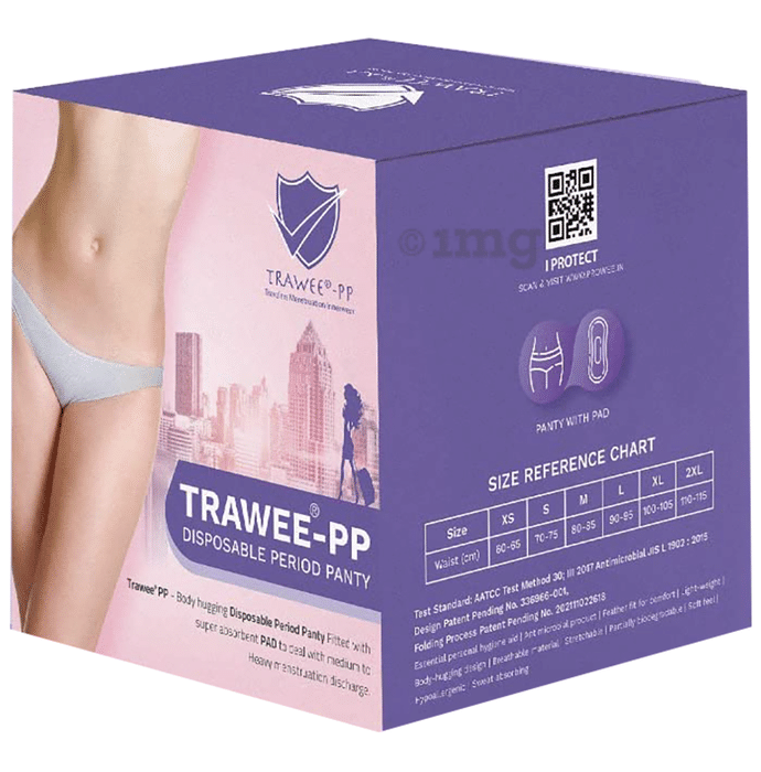 Trawee-PP Disposable Period Panties, Super Absorbent Thin & Long  Briefliner for Long Durations