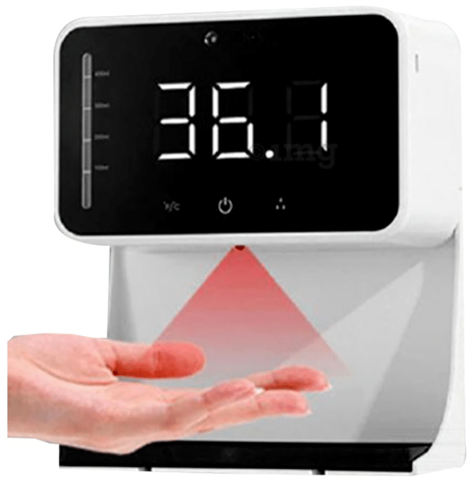 Debonair Intelligent Sanitizer Dispenser & Infra Red Thermometer with Audio Function White