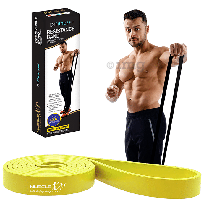 MuscleXP DrFitness+Resistance Heavy Duty Stretch Loop Band Yellow