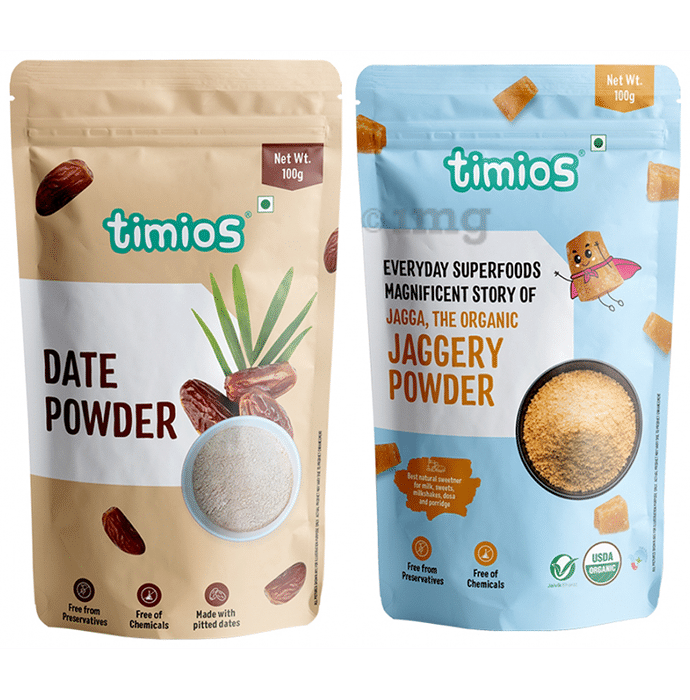Timios Combo Pack of Date Powder & Jaggery Powder (100gm Each)
