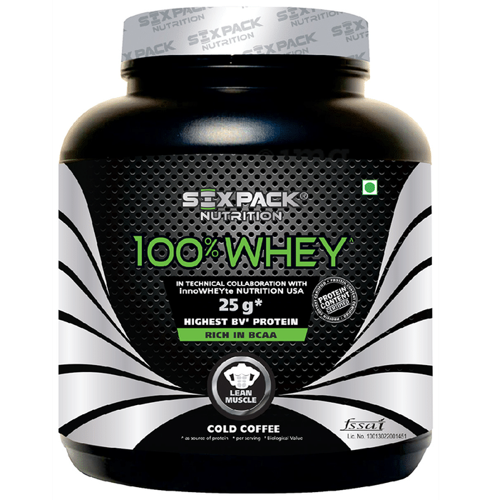 Sixpack Nutrition 100% Whey Protein Powder Cold Coffee
