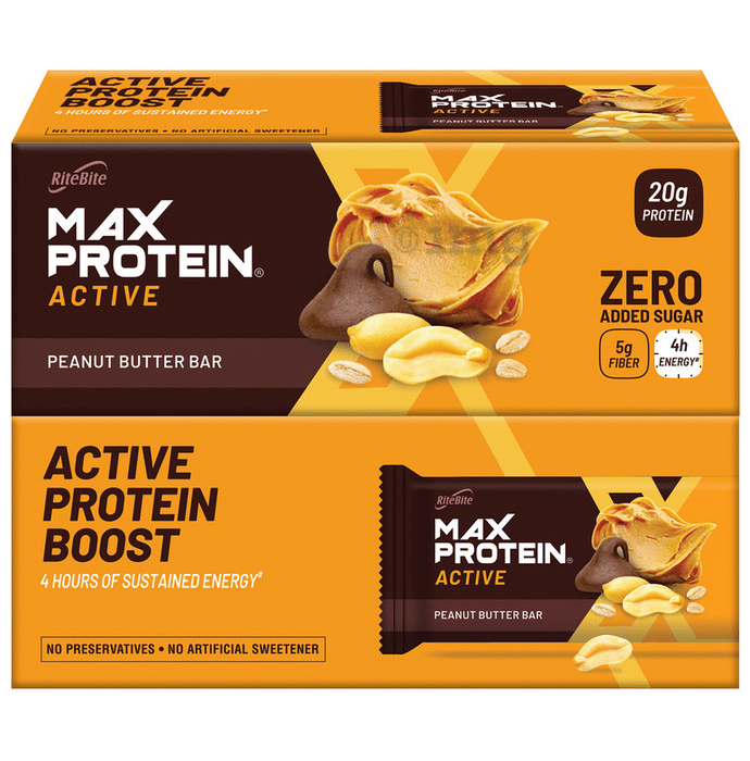 RiteBite Max Protein Active Bar (70gm Each) Peanut Butter