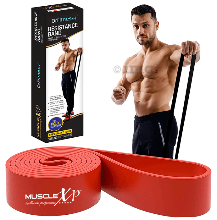 MuscleXP DrFitness+Resistance Heavy Duty Stretch Loop Band Red