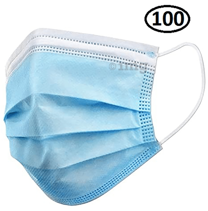 Clear & Sure 3 Ply Surgical Face Mask with Adjustable Nose Pin Blue