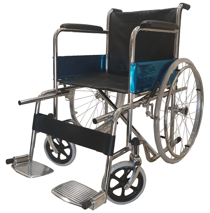 EASYCARE EC809LI Foldable Steel Wheelchair (Capacity 100kg) Black