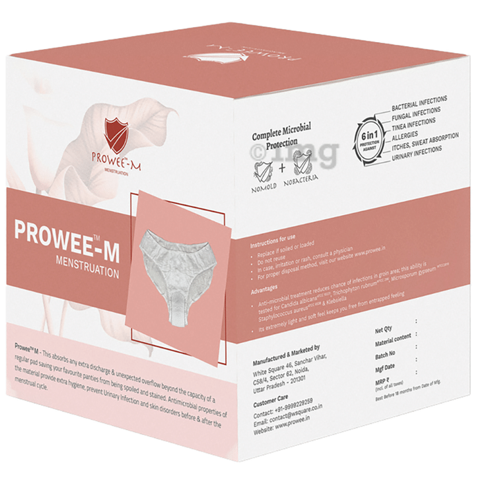 Prowee-M Menstruation/Period Panty with Absorbent Pad Large