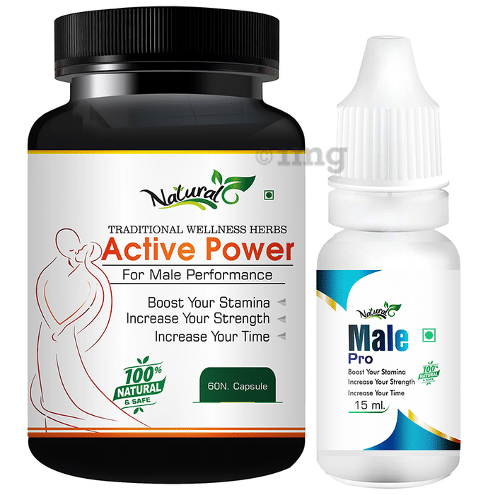 Natural Combo Pack of Active Power 60 Capsules & Male Pro 15ml