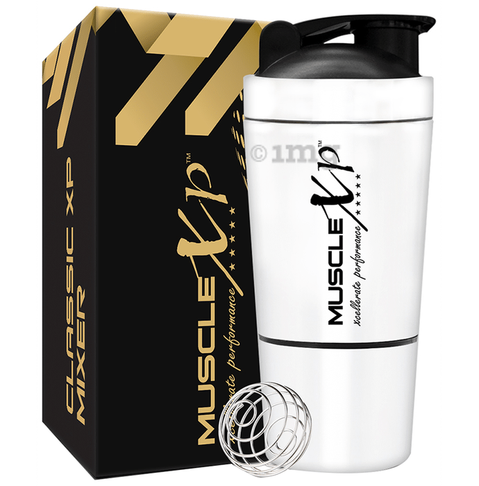 MuscleXP Classic XP Mixer Shaker Stainless Steel White