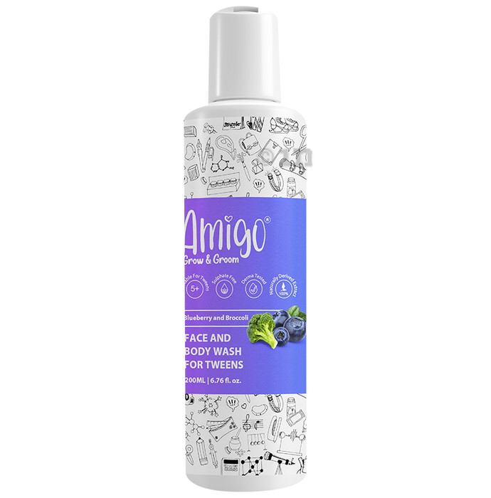 Amigo Blueberry and Broccoli Face and Body Wash for Tweens