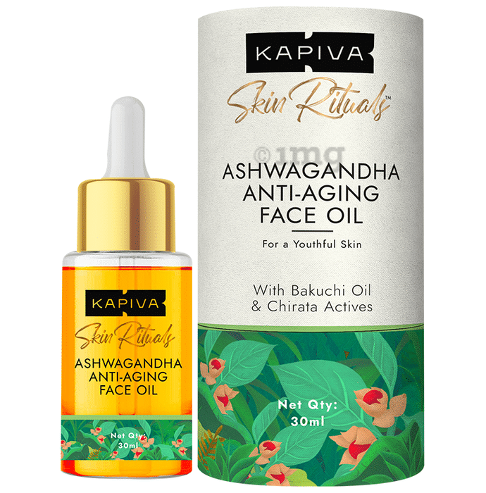 Kapiva Ashwagandha Anti-Aging Face Oil | Plant Based Retinol | Ayurvedic Oil for Wrinkles/Fine Lines Oil