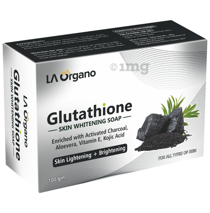 LA Organo Glutathione Skin Whitening Soap Charcoal