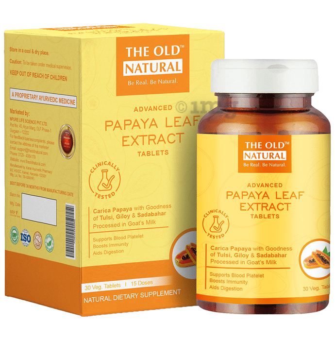 The Old Natural Advanced Papaya Leaf Extract Veg Tablet