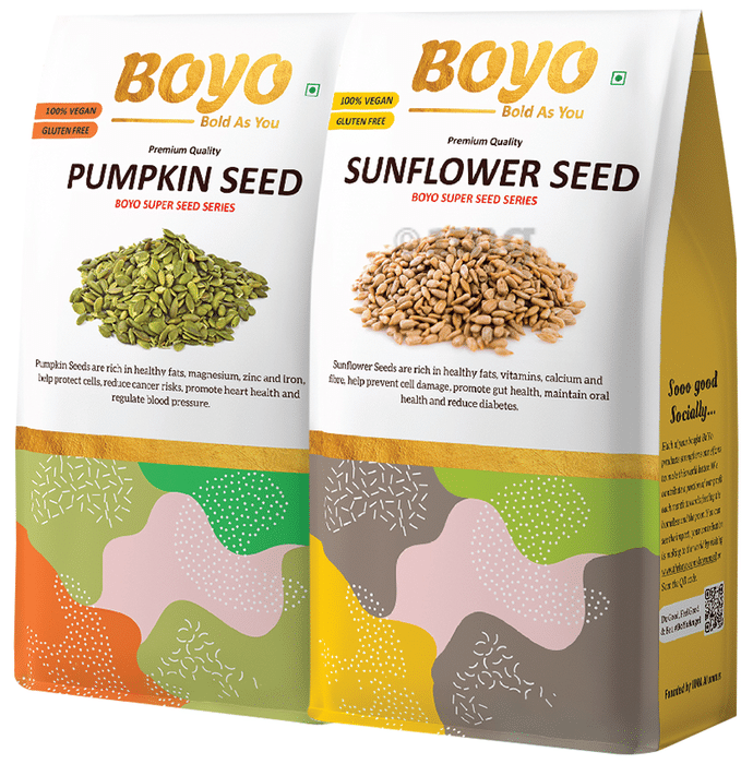 Boyo Combo Pack of Premium Quality Pumpkin seed & Premium Quality Sunflower Seed (250gm Each)
