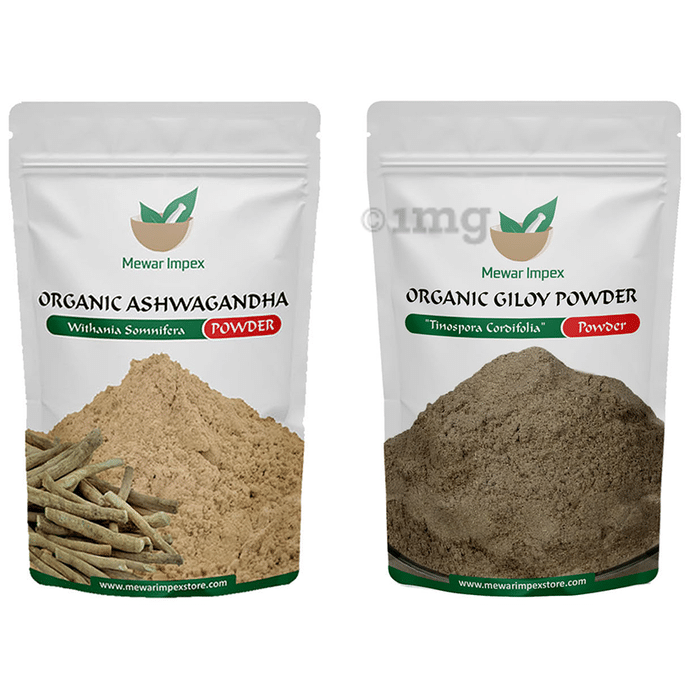Mewar Impex Combo Pack of Organic Ashwagandha Powder & Organic Giloy Powder (100gm Each)