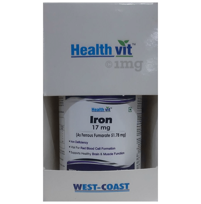 HealthVit Iron 17mg | For RBC Formation, Brain & Muscle Function | Tablet