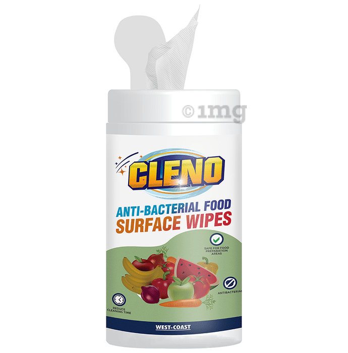 Cleno Anti-Bacterial Food Surface Wipes (50 Each)