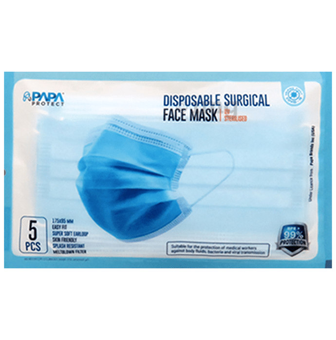 Papa Protect 3Ply Disposable Surgical Face Mask (5 Each)