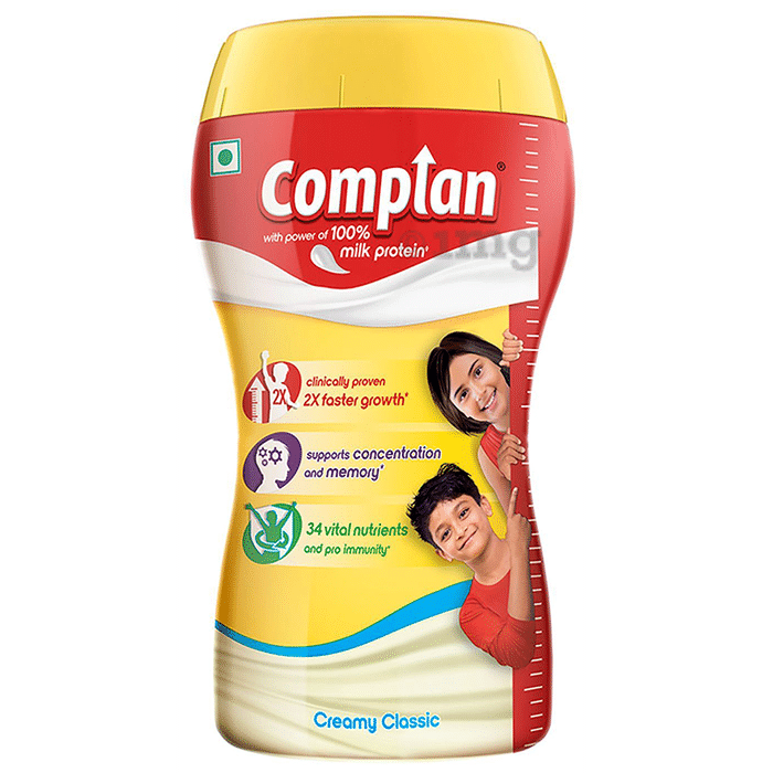 Complan 100% Milk Protein for Concentration, Memory & Growth | Flavour Creamy Classic