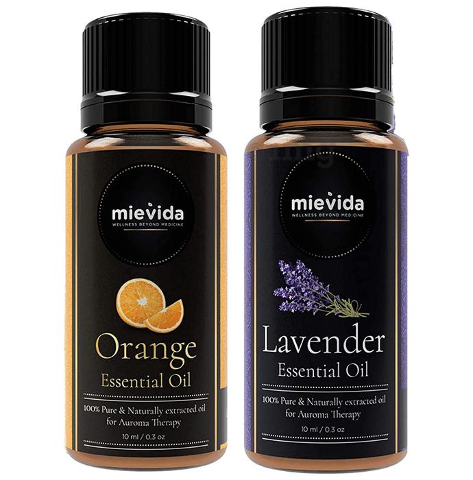 Mievida Combo Pack of  Orange & Lavender Essential Oil (10ml Each)